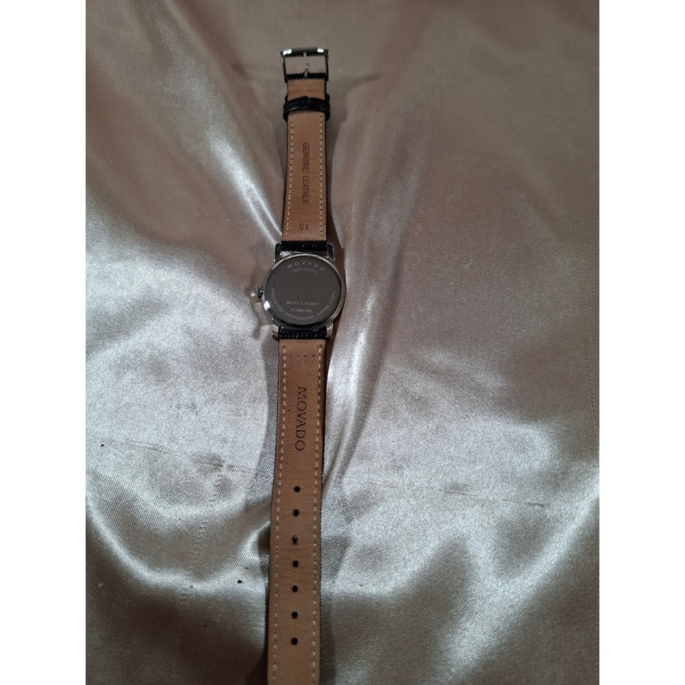 Ladies Movado Museum Swiss Quartz Black Dial Leather Strap Watch MO.01.3.14.6001 - Picture 5 of 10